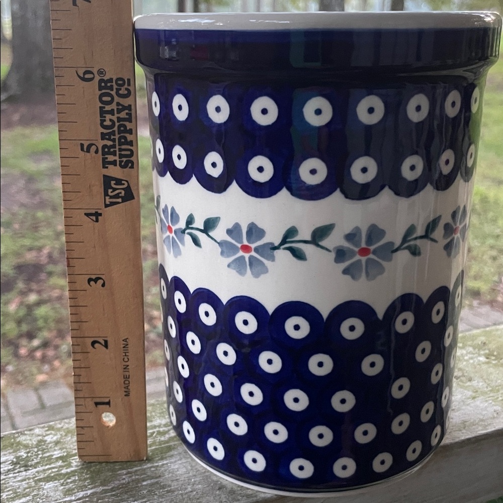 NWT Polish Bolestawcu Pottery utensils canister